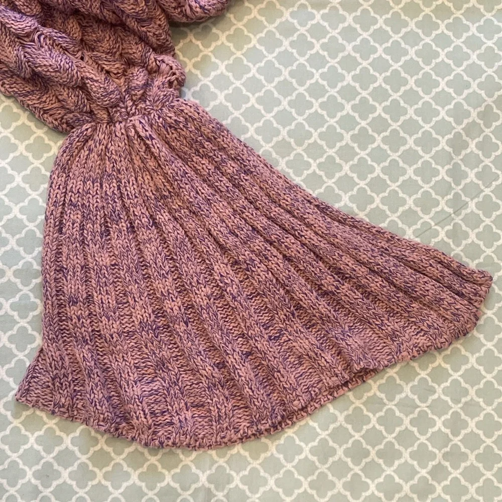 Mermaid Tail Blanket Throw Mauve Purple Adult